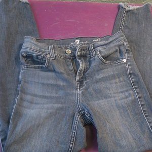 7 For All Mankind ankle Gwenevere denim jeans in off black size 25.